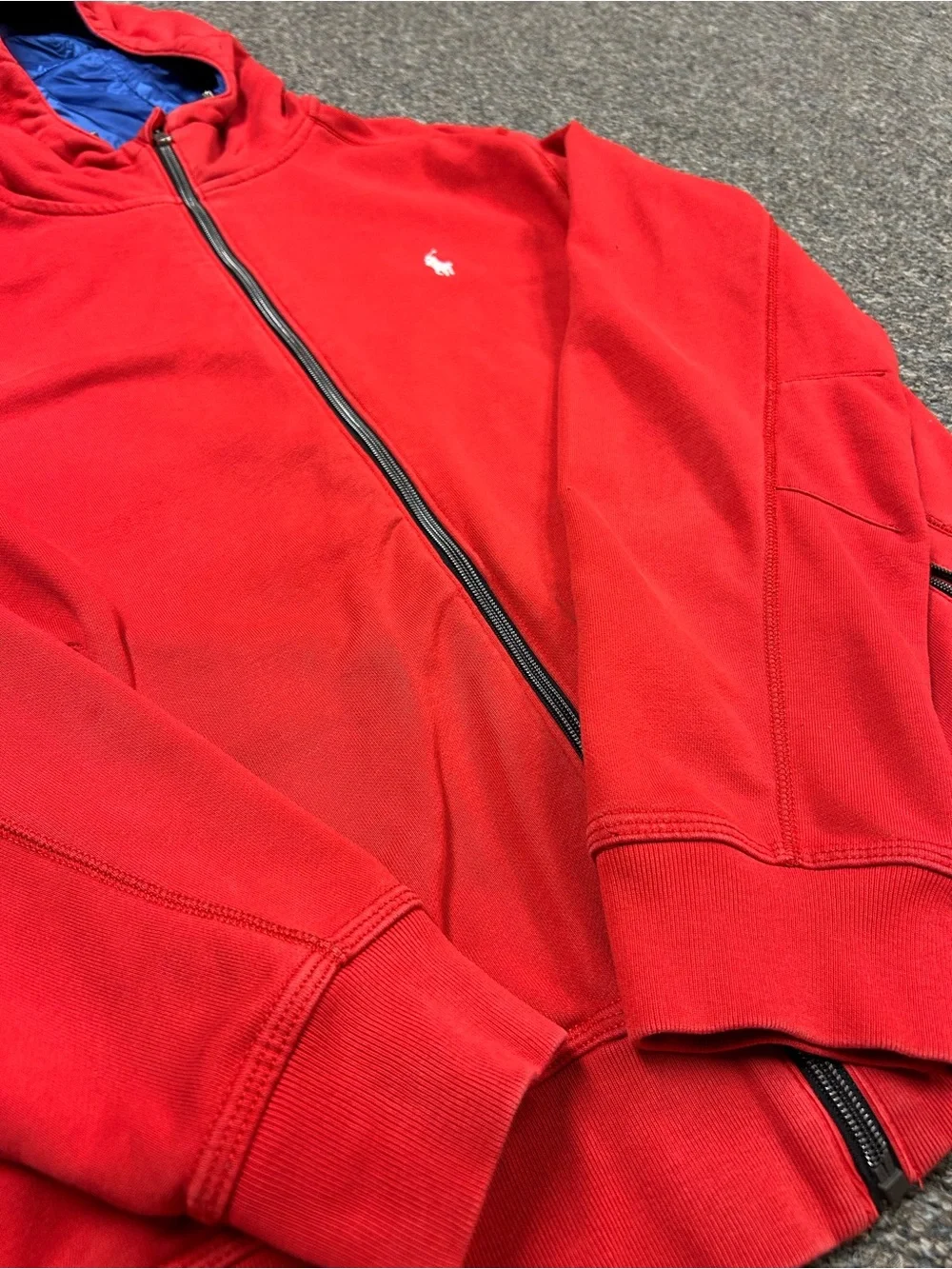 Large vintage Polo Ralph Lauren Red coat/jacket with cookie patch